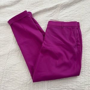 JCrew work trousers. Cafe Capri - fuschia.